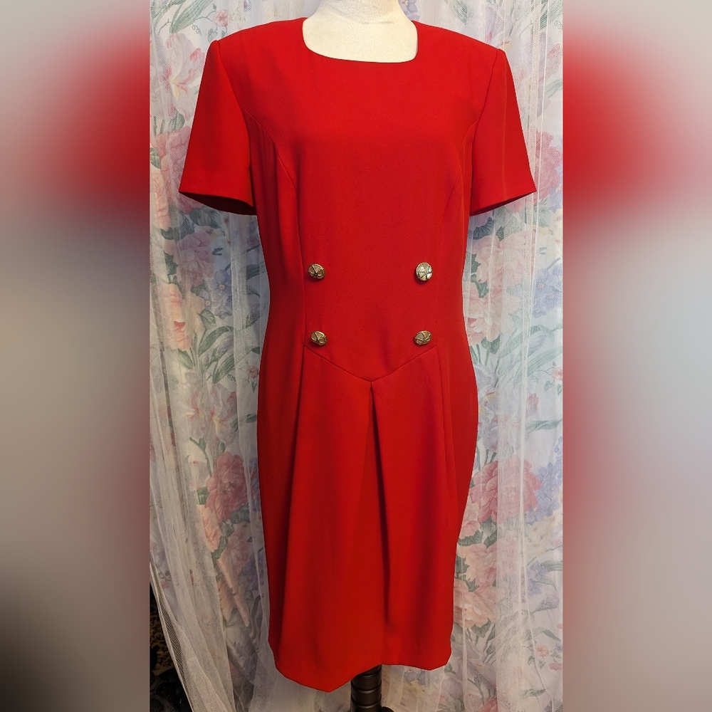 Vintage papagallo red dress size 14
